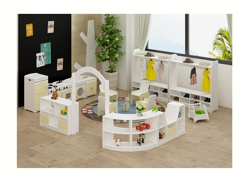 幼儿园家具白色童话儿童区角组合柜