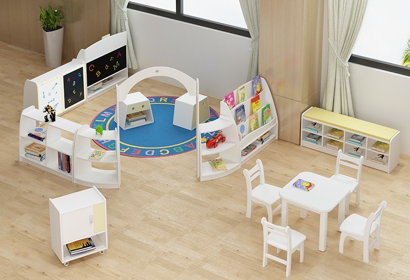 幼儿园家具白色贵族儿童课桌椅