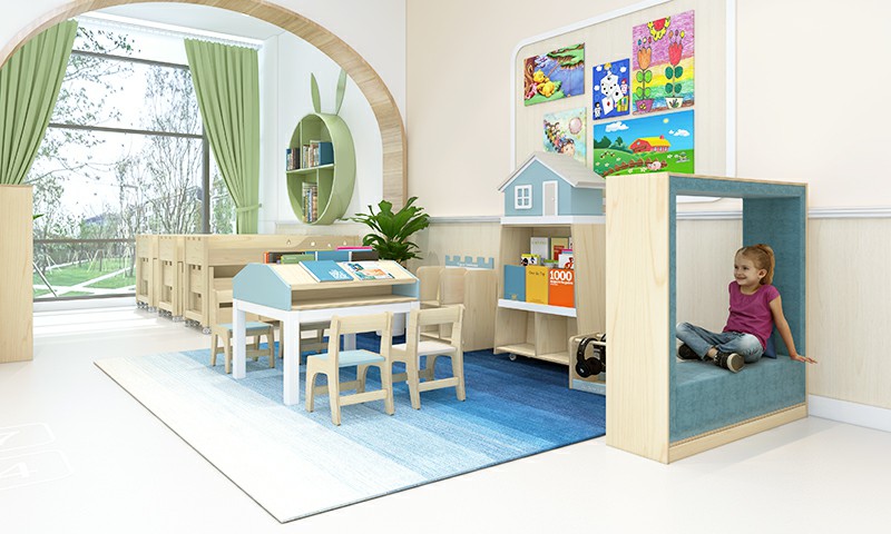 幼儿园家具枫木免漆板阅读区角组合柜.jpg